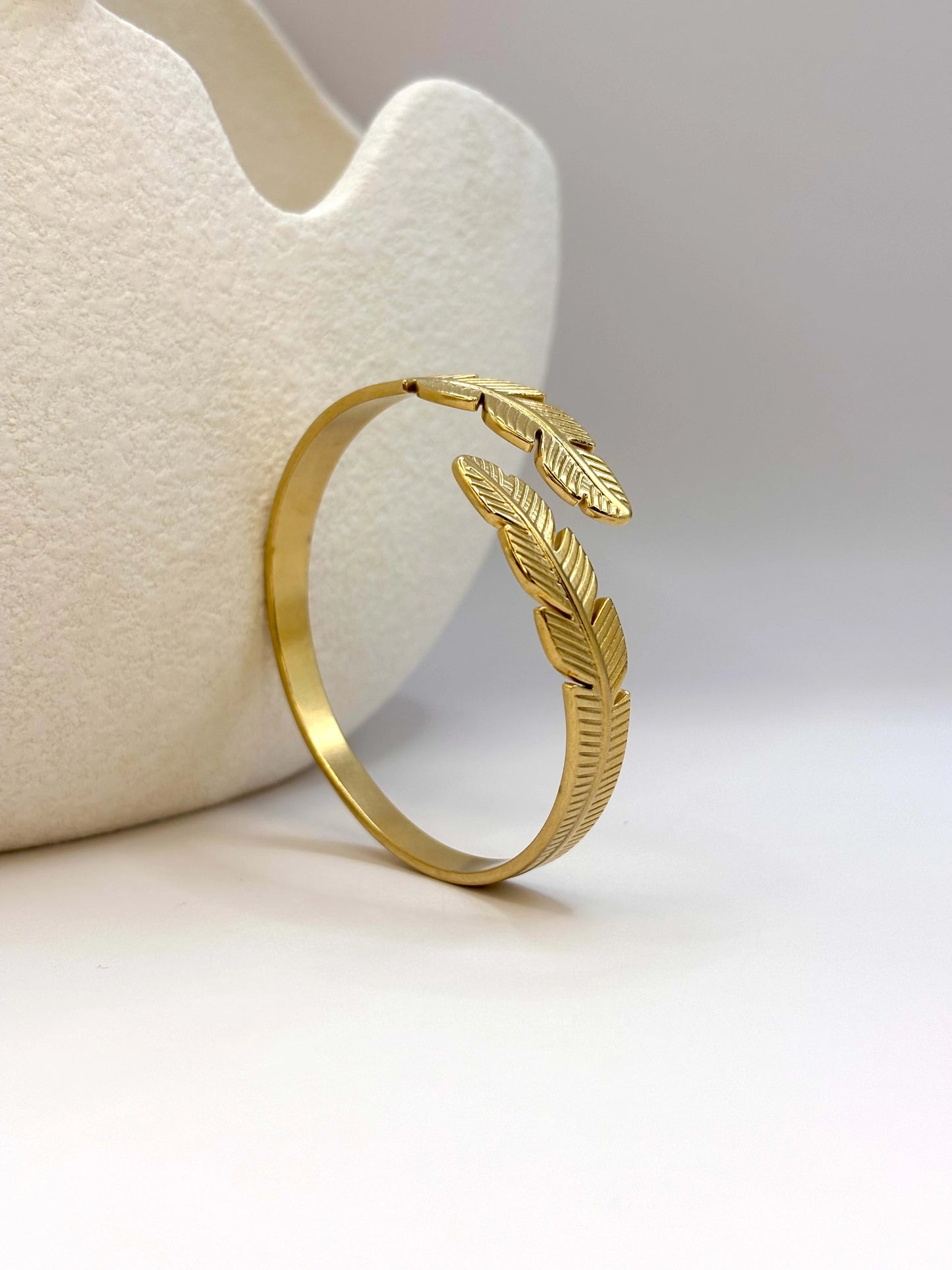 Crossed Feather bangle