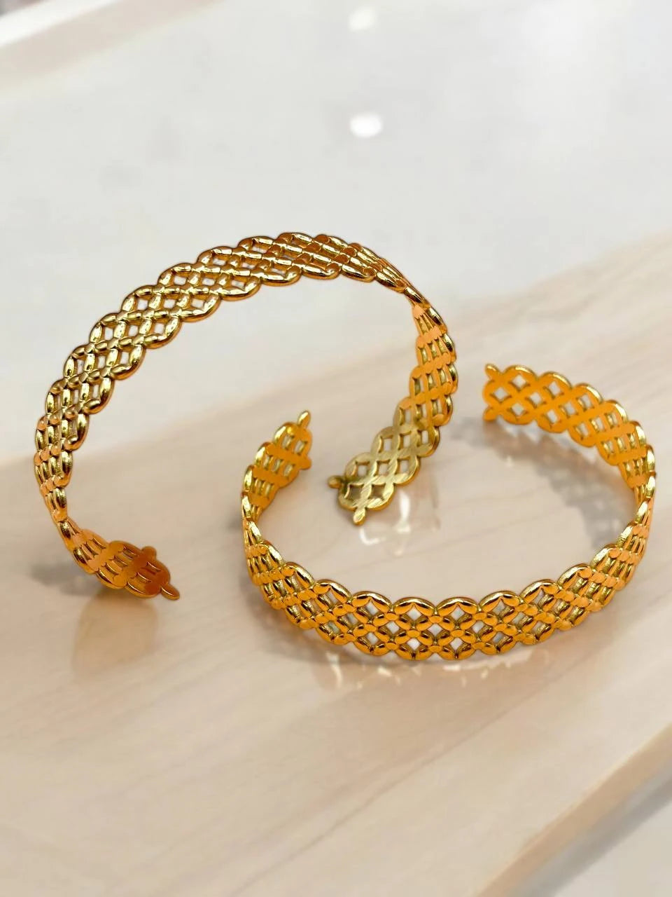 Golden tangled bangle