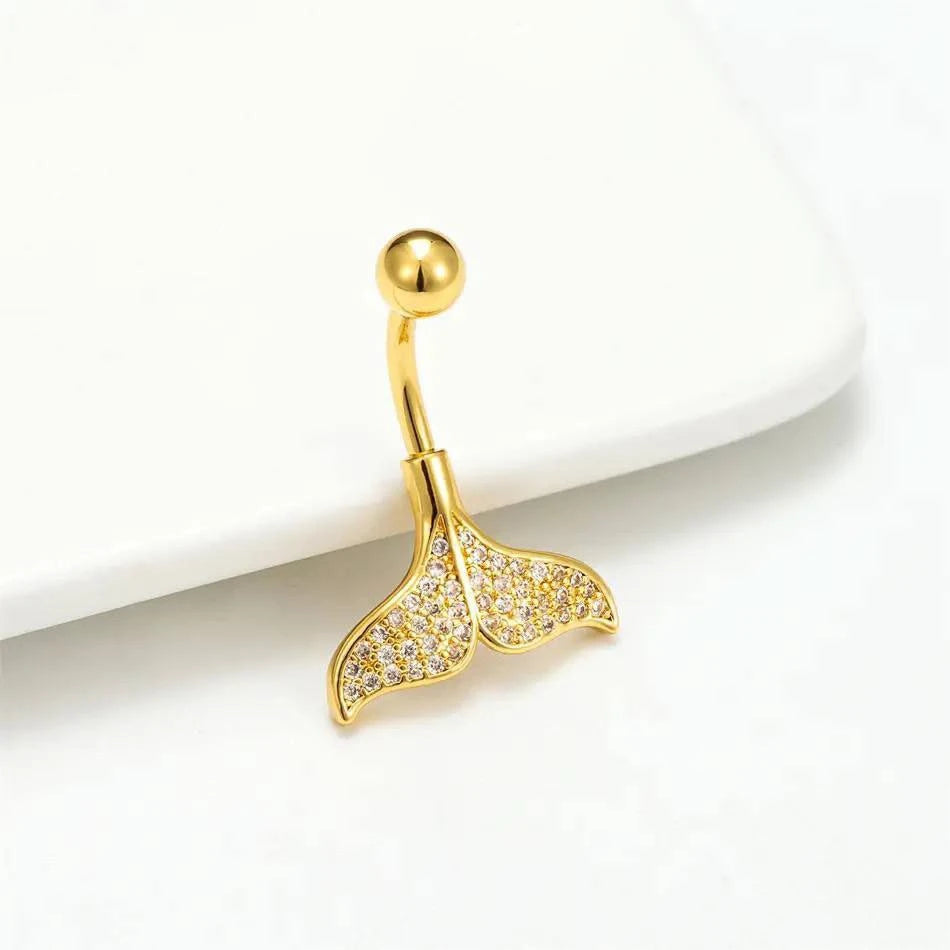 Gold Mermaid Belly Piercing