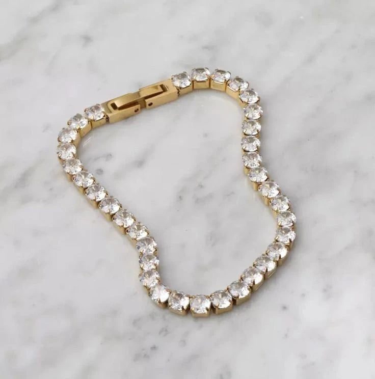 Gold tennis bracelet