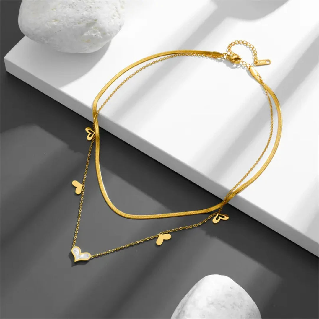 Duo heart necklace