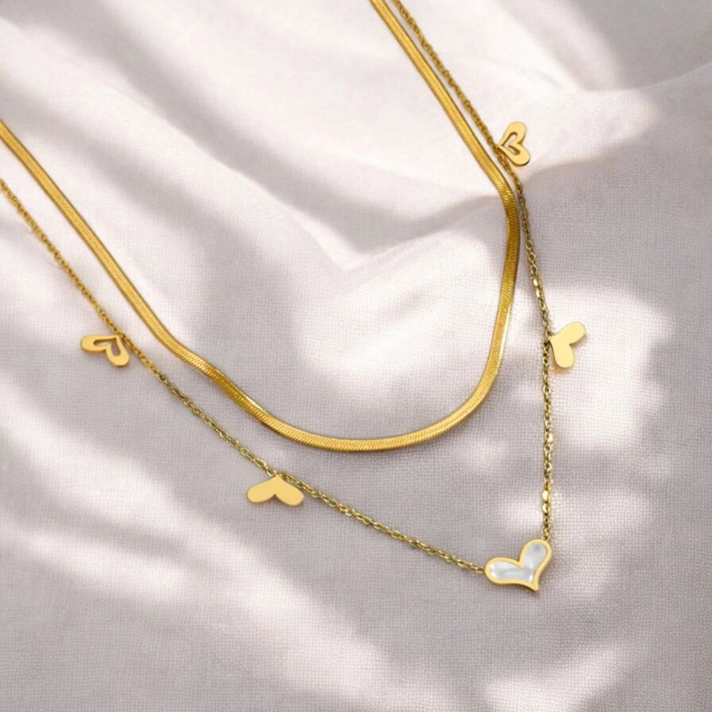 Duo heart necklace