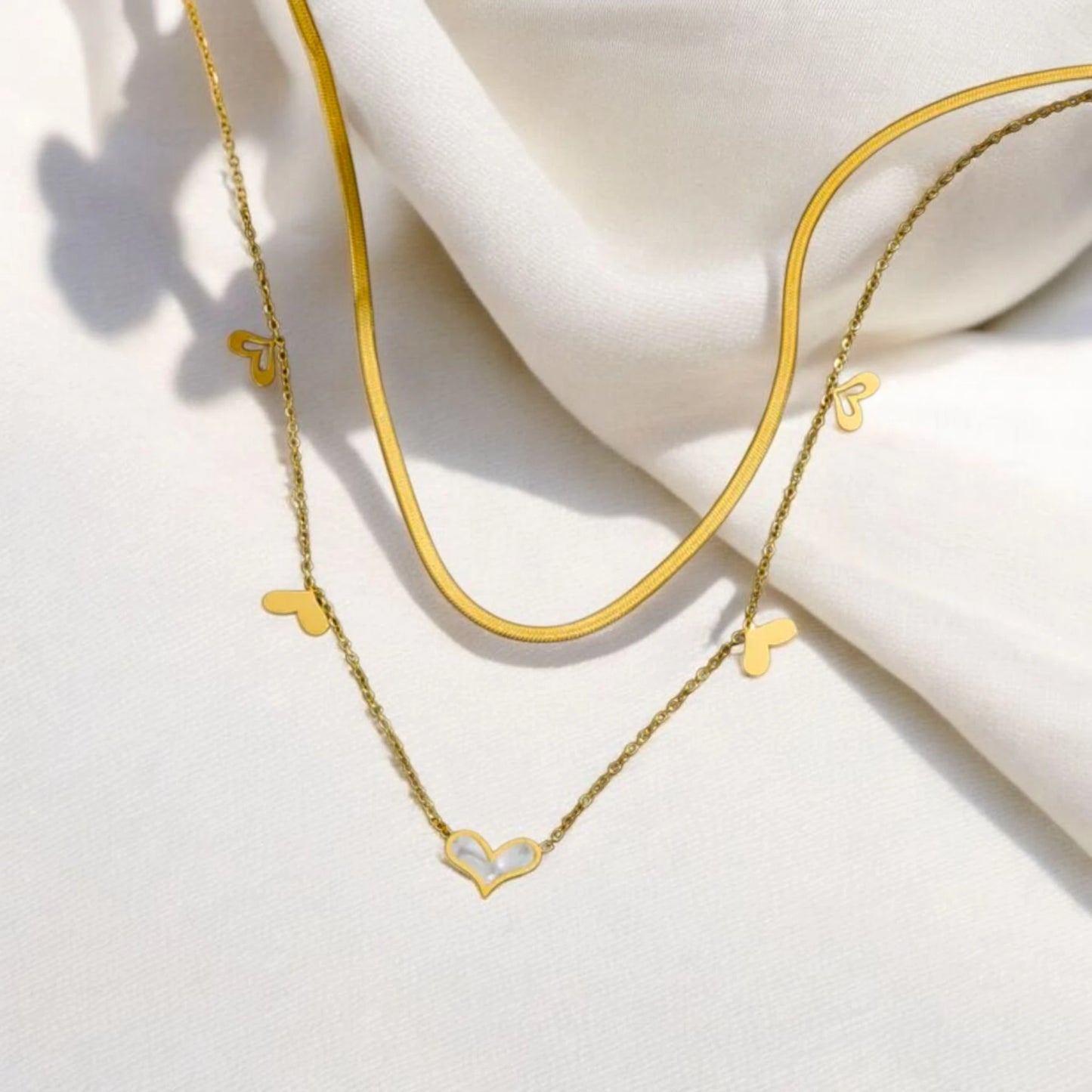 Duo heart necklace