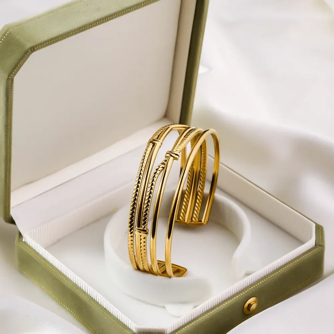 Golden strand bangle