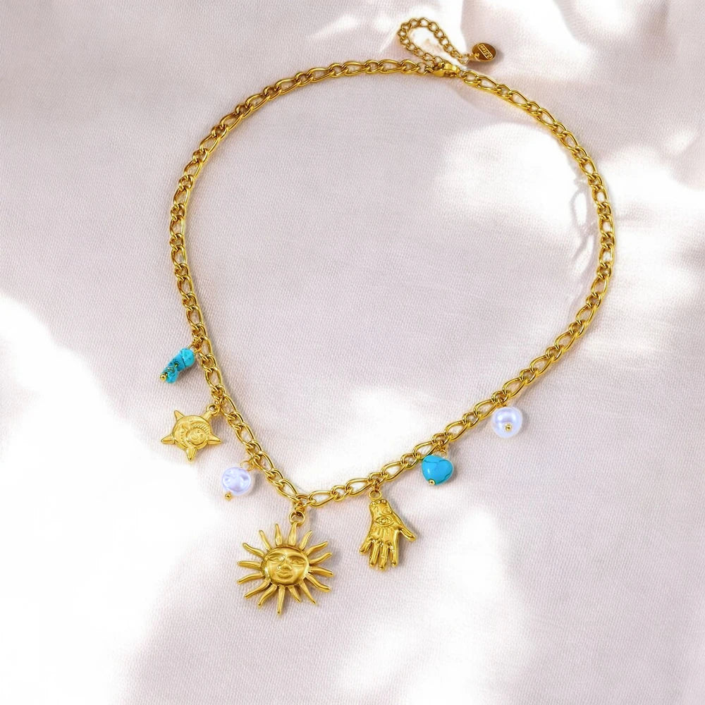 Sunbeam charm necklace
