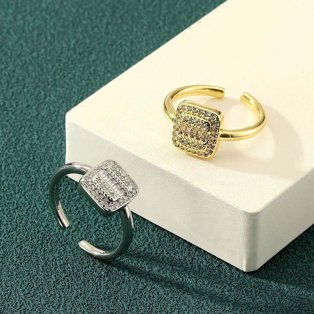 Square sparkle ring
