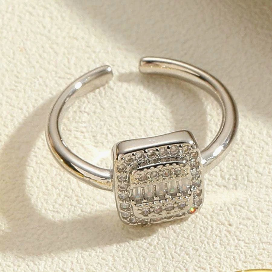 Square sparkle ring