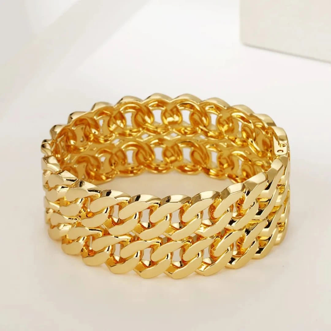 Gold chain bangle