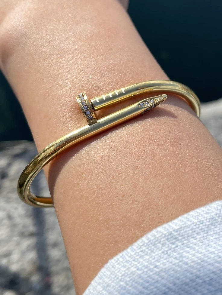 Diamond nail bangle
