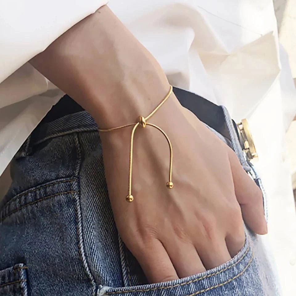 Gold slider bracelet