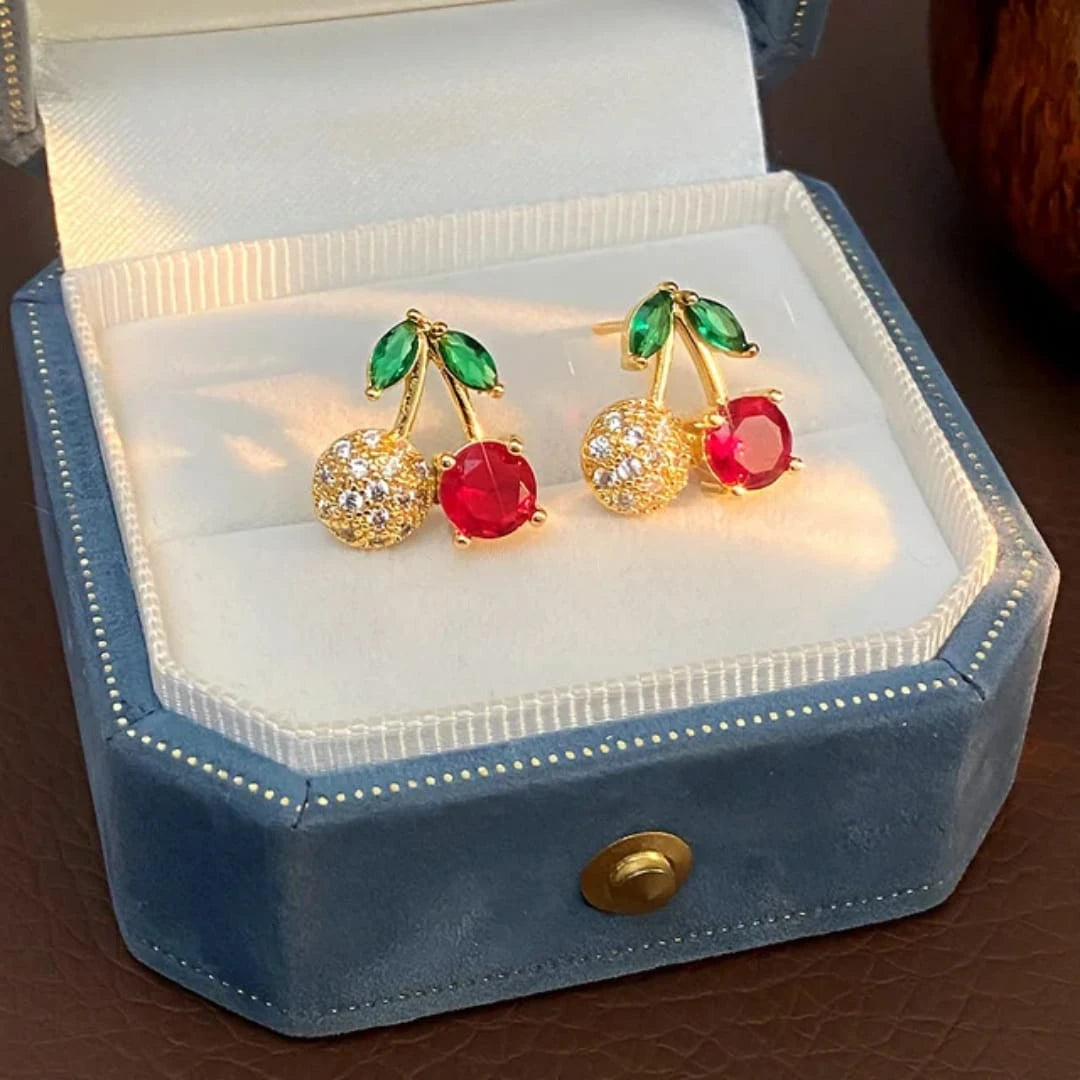 Cherry charm earrings