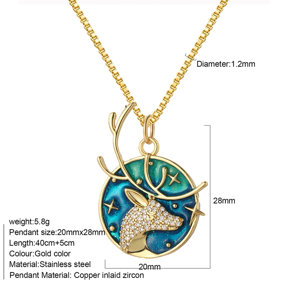 Dream land deer necklace