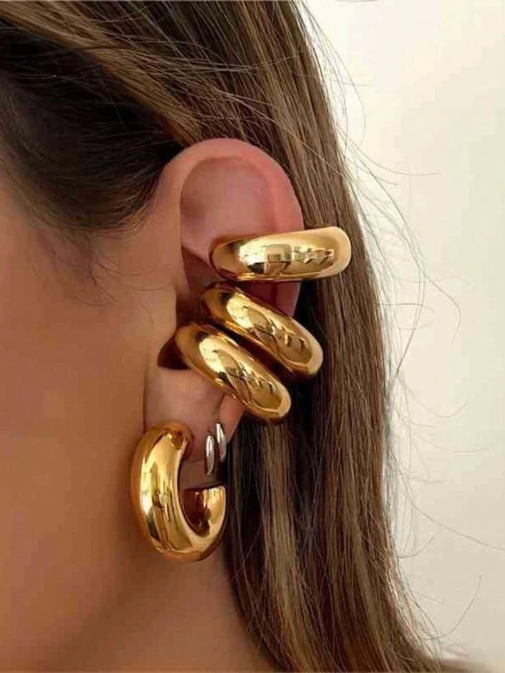 Chunky hoop earrings