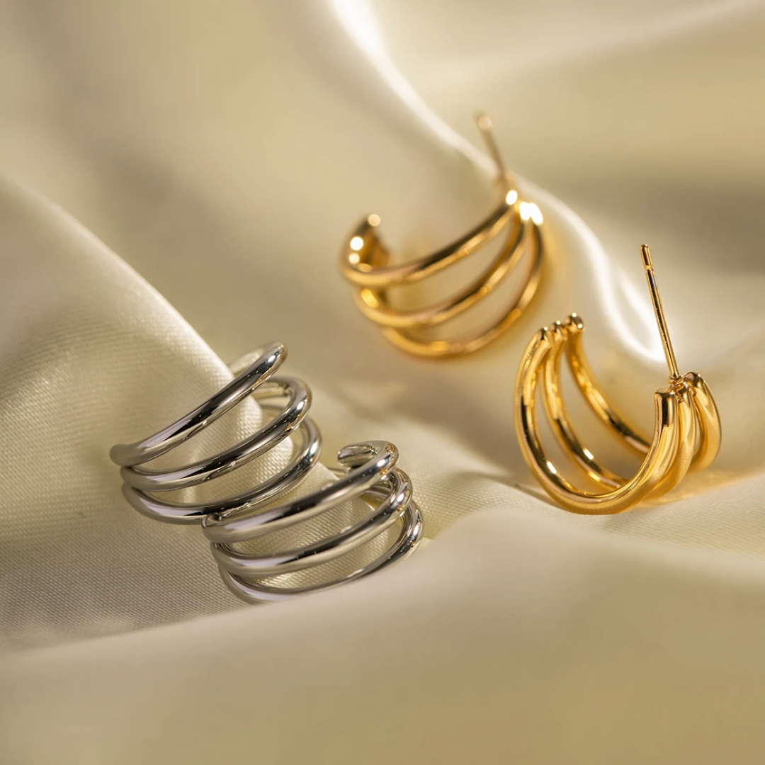Triple hoop earrings