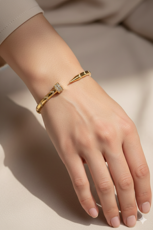 Gold spike cuff _ 18k gold plated