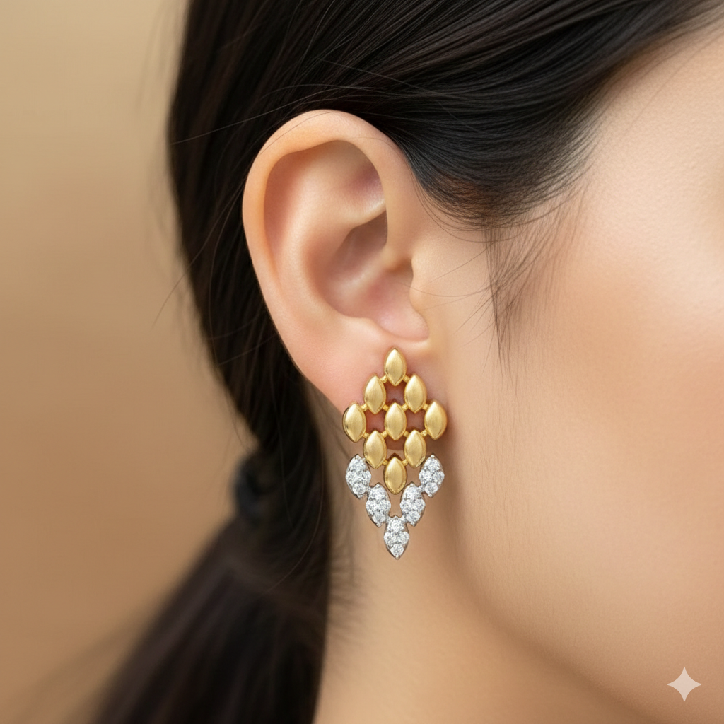 Leaf drop earrings