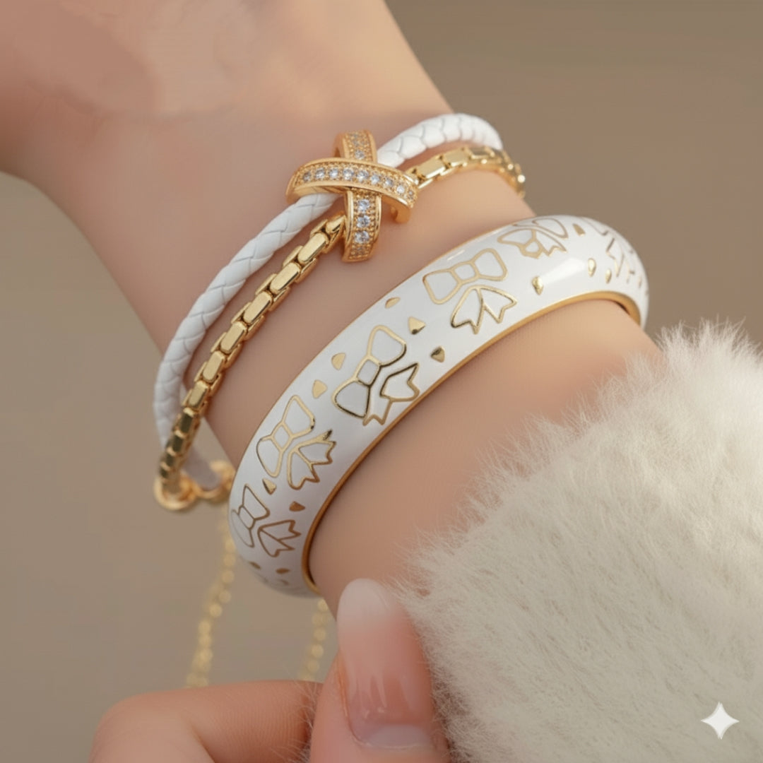 White bow bangle