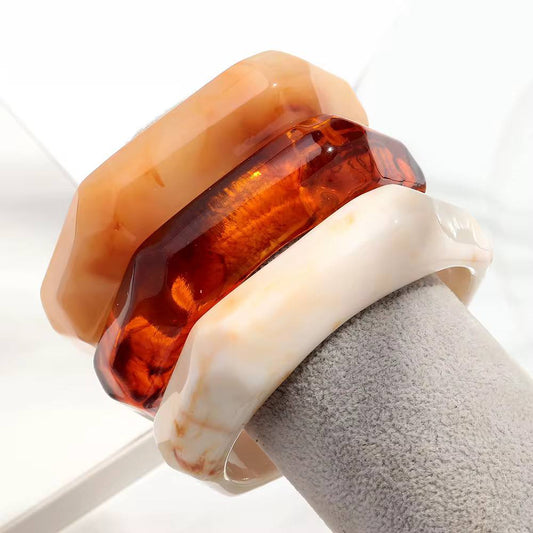 Marbled chunky bangles