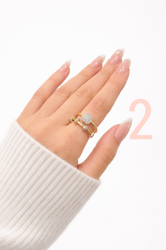 Free size gold plated rings