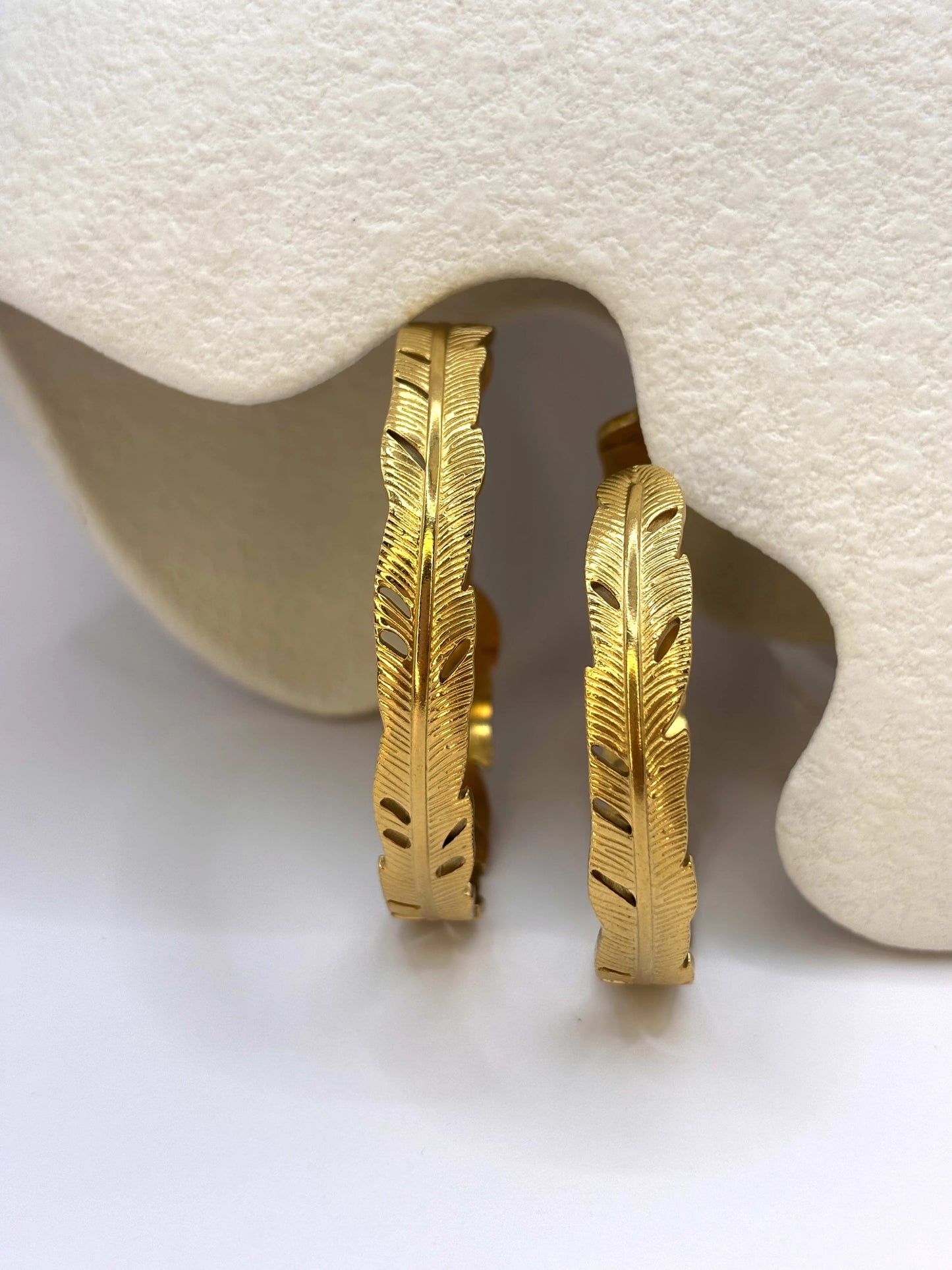 Boho feather hoops