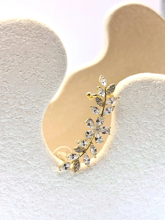 Gold sparkling vine ear cuffs