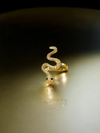 Free-spirited snake in gold