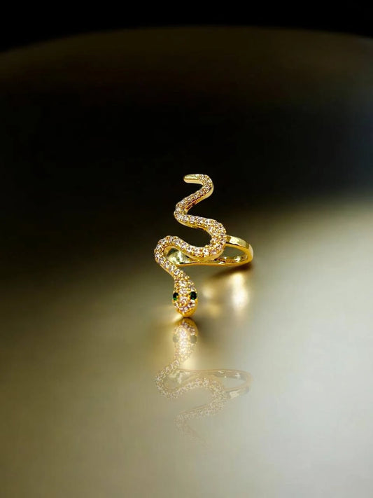 Free-spirited snake in gold