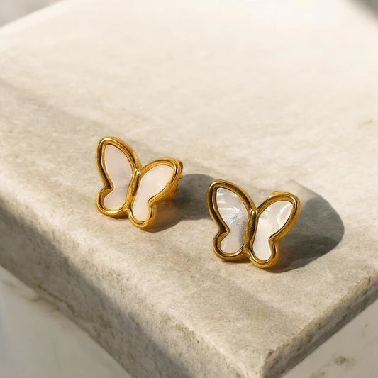 White Buttefly earrings