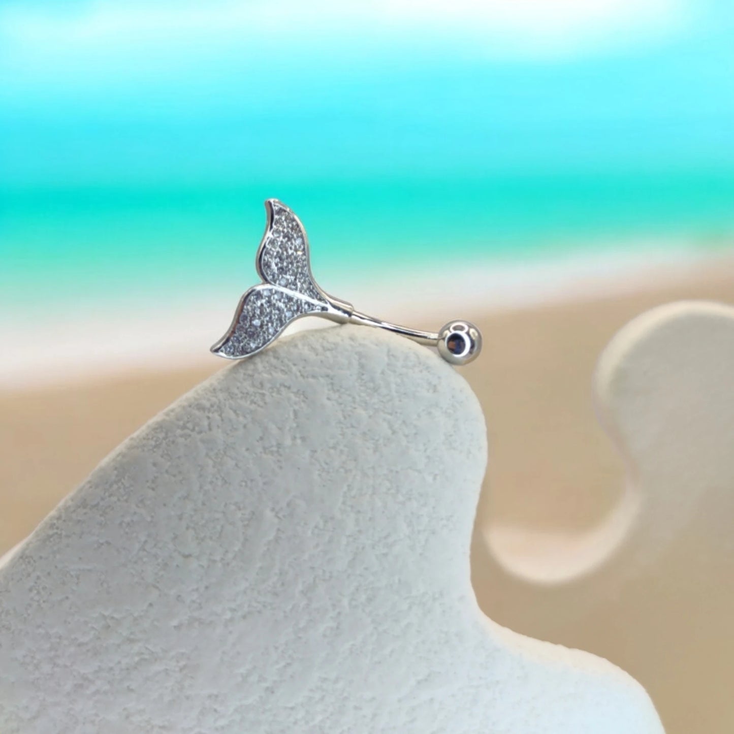 Silver Mermaid tail Belly Piercing