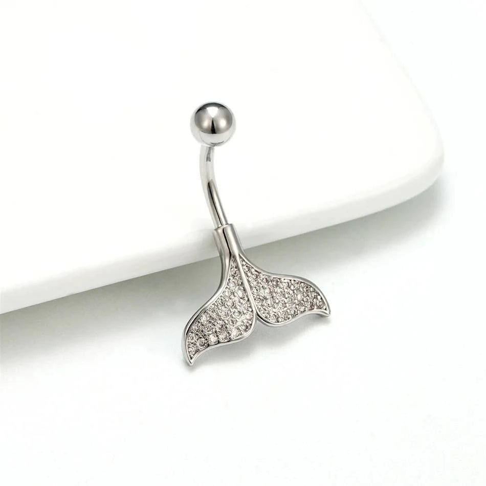 Silver Mermaid tail Belly Piercing