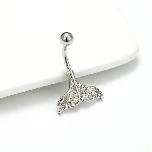 Silver Mermaid tail Belly Piercing
