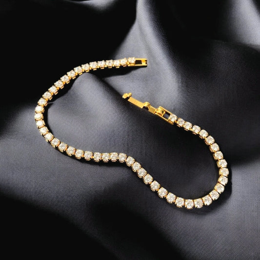 Gold tennis bracelet