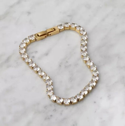 Gold tennis bracelet