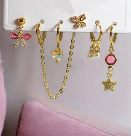 Butterfly & heart charm set