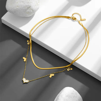 Duo heart necklace