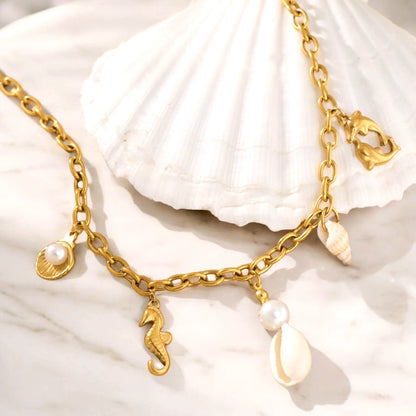 Sea shell charms necklace