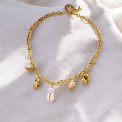 Sea shell charms necklace