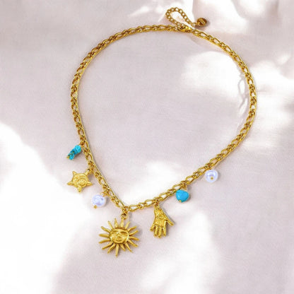 Sunbeam charm necklace