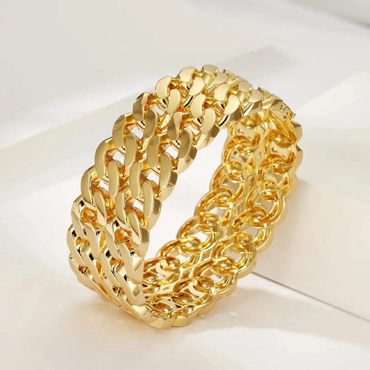 Gold chain bangle