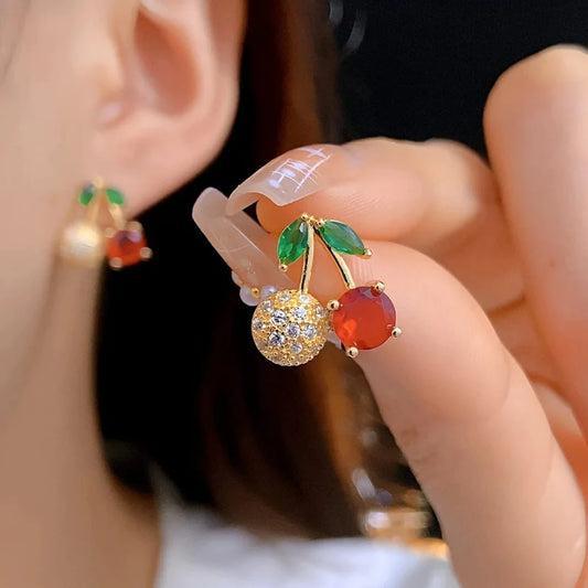 Cherry charm earrings