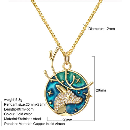 Dream land deer necklace