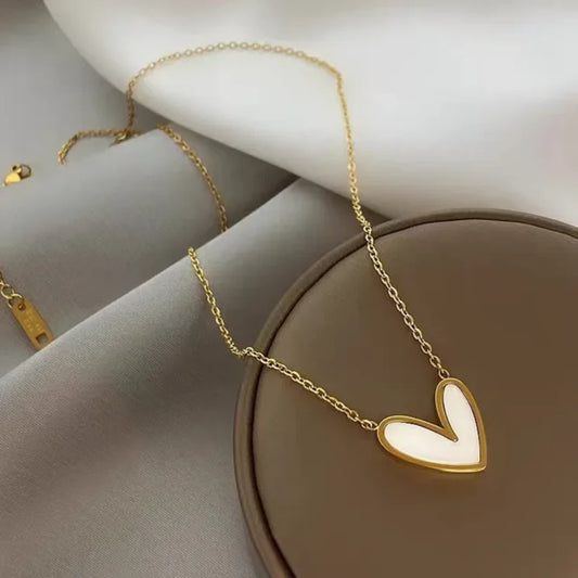 White heart necklace