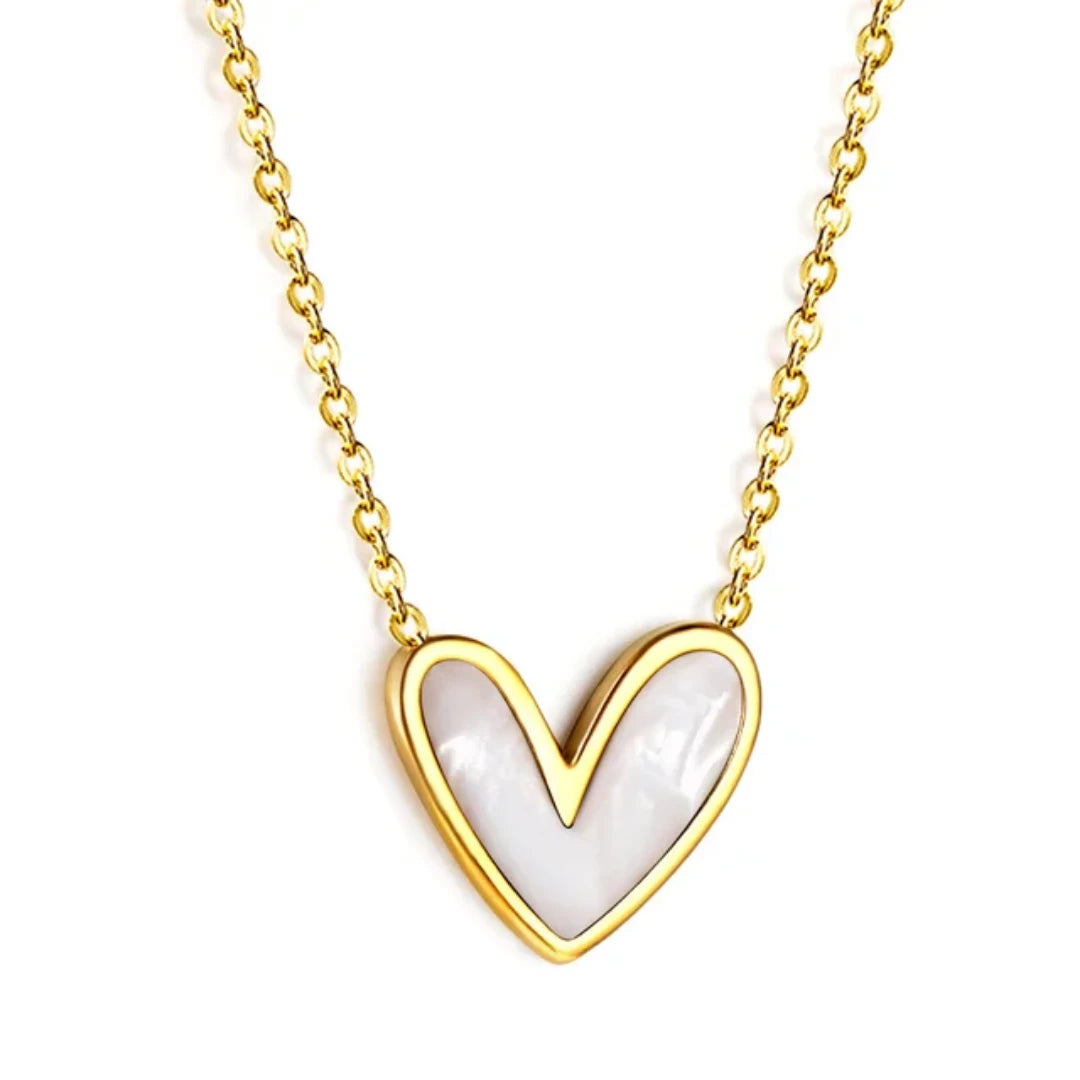 White heart necklace