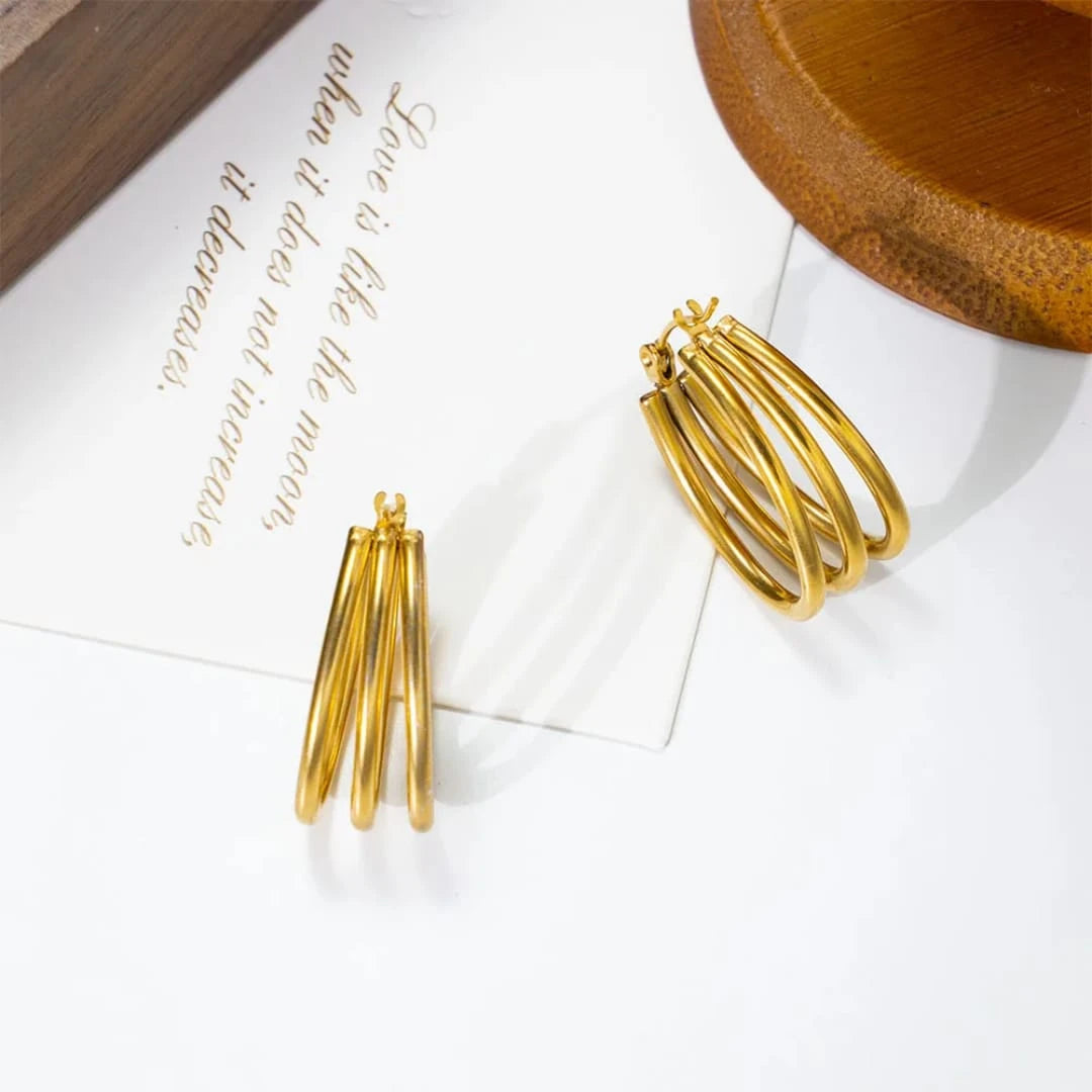 Triple band earrings