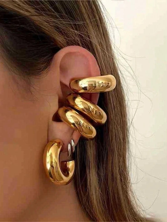 Chunky hoop earrings