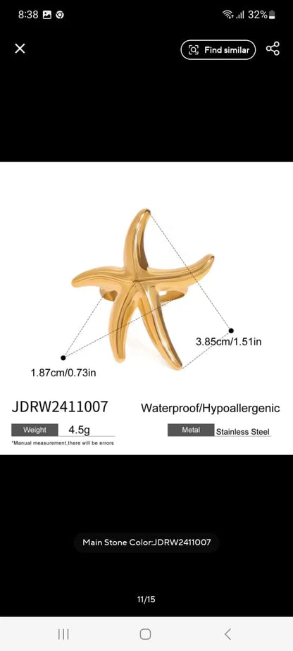 Golden star ring