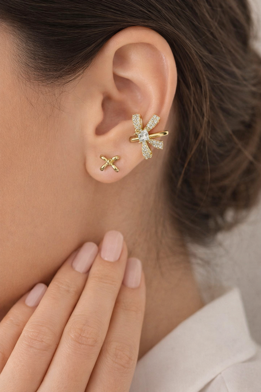 Golden knot piercing set