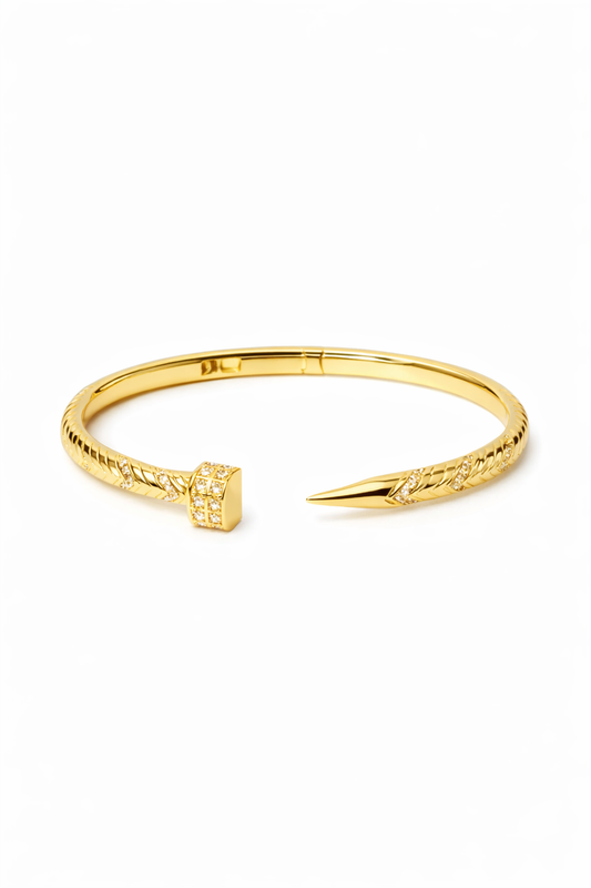 Gold spike cuff _ 18k gold plated