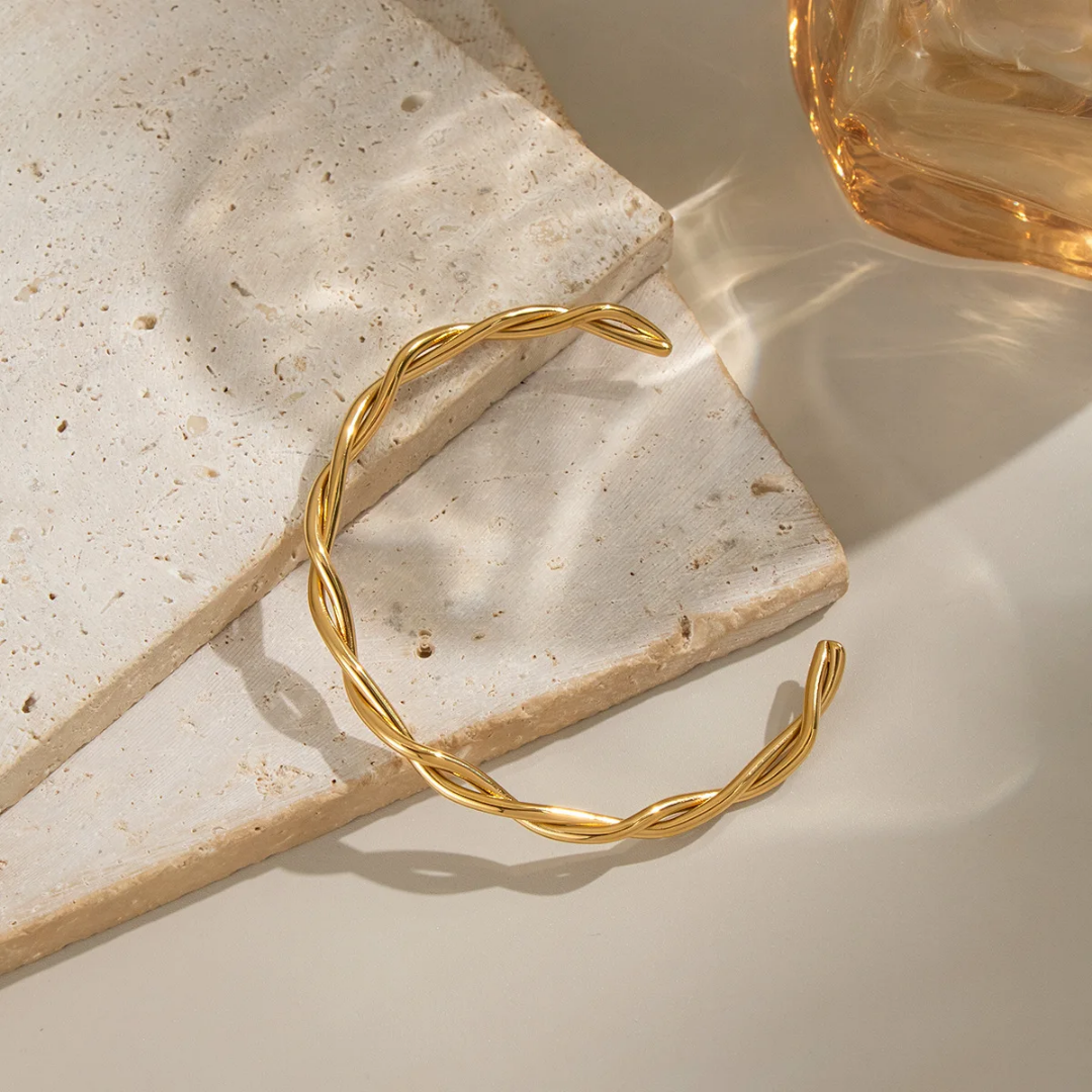 Golden spiral bangle