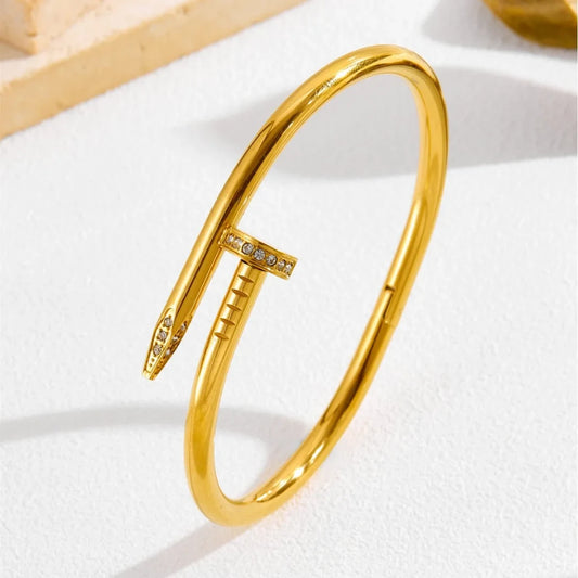 Diamond nail bangle